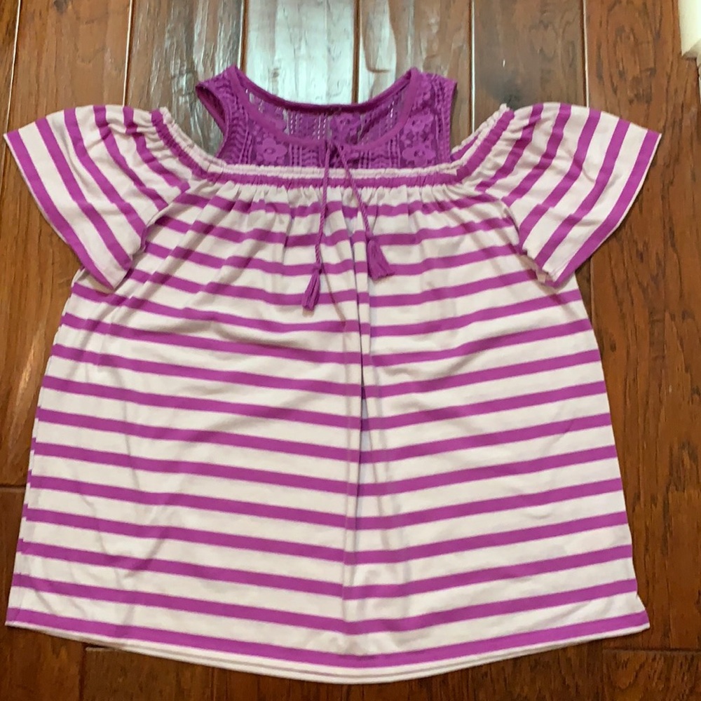 Purple Justice Cold Shoulder Top Girls 18/20 NWOT